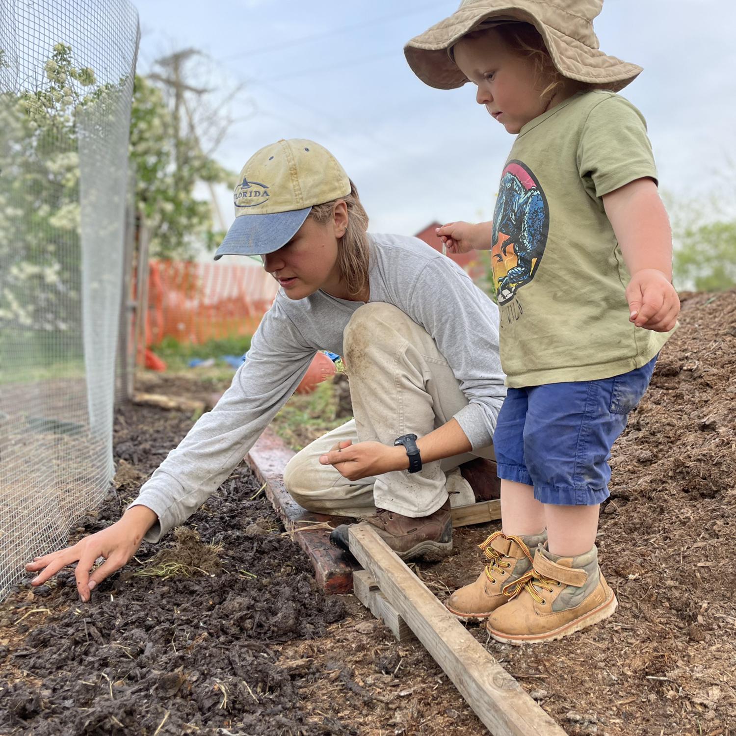 Lucille and Bloom planting in Ohio.