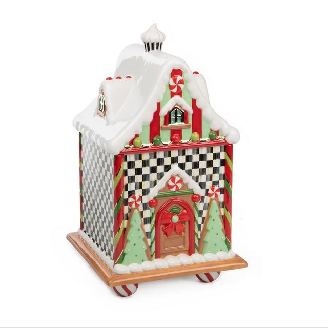 Mackenzie Childs Candy Cottage Canister, Cottage