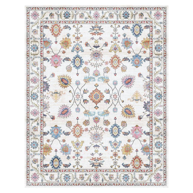 Gertmenian Indoor Easy-Care & Washable Area Rug – 8x10 Large, Ideal for High Traffic Areas in Living Room, Bedroom, Entryway – Casper Cream Multi, 23215