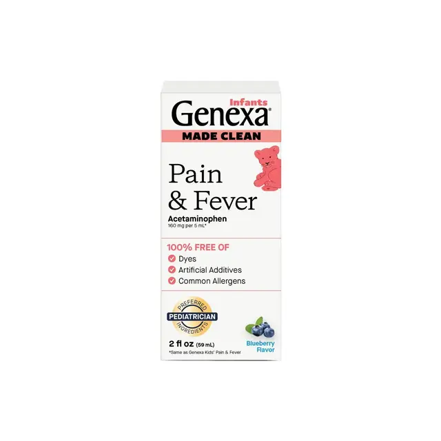 Genexa Infant's Acetaminophen Pain and Fever - Blueberry Liquid - 2 fl oz