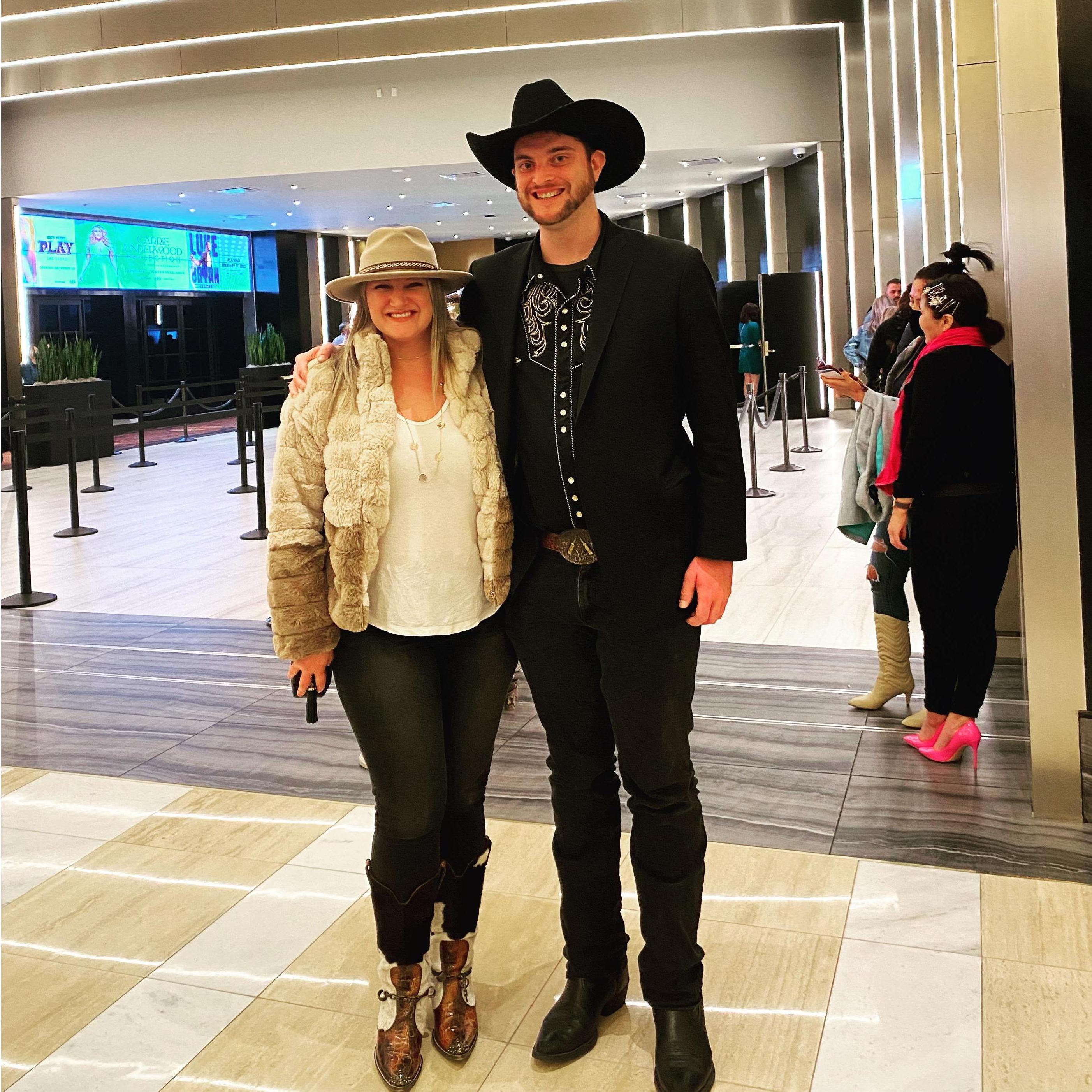 First night out in Vegas as residents to see Carrie Underwood.