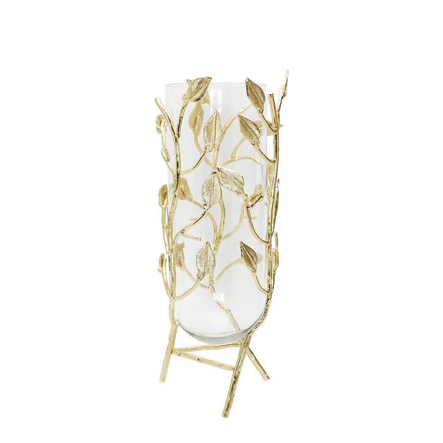 Classic Touch Branch Vase with Clear Glass Insert, 5" x 16"