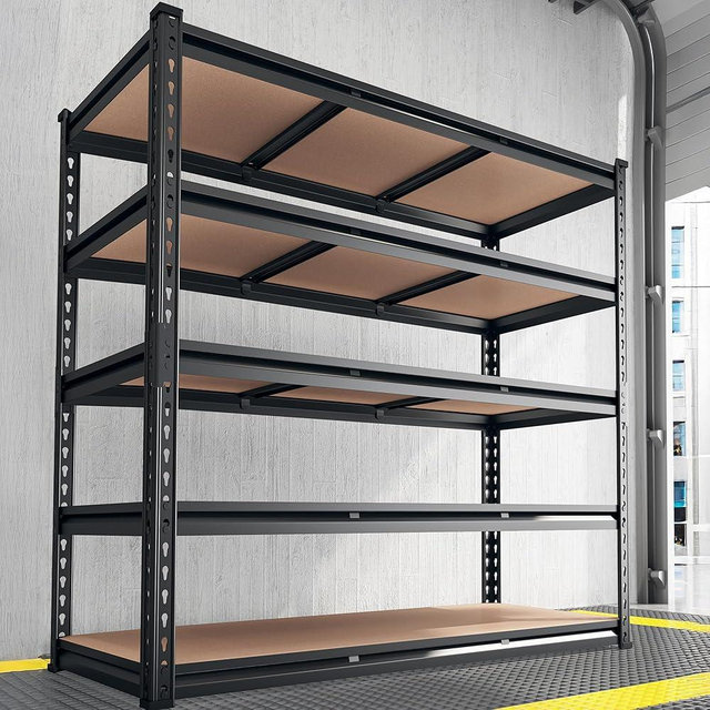 REIBII Garage Shelving 48.2''W Heavy Duty Storage Shelves 3000LBS Heavy Duty Shelving 72''H Adjustable Metal Shelves for Garage Storage Rack Industrial Shelf Utility Rack, 48.2''W X72''H X 24''D