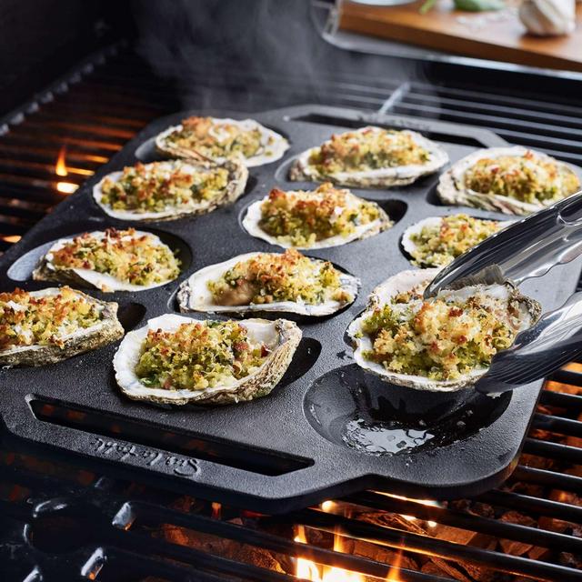 Cast Iron Oyster Pan, 12 Cavity