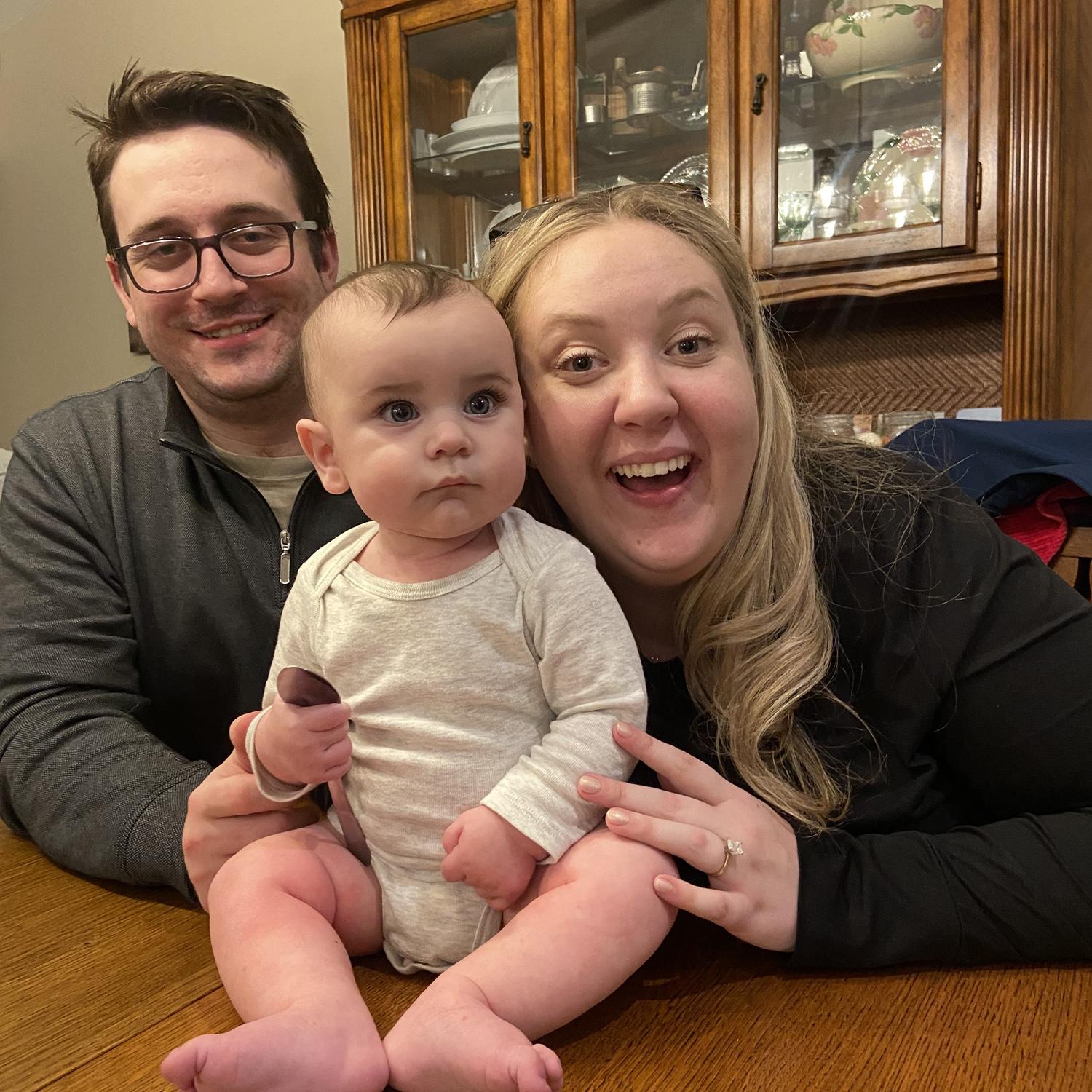 Brad & Amber Dawn with their nephew and ring bearer, Hudson Herrera, 2024