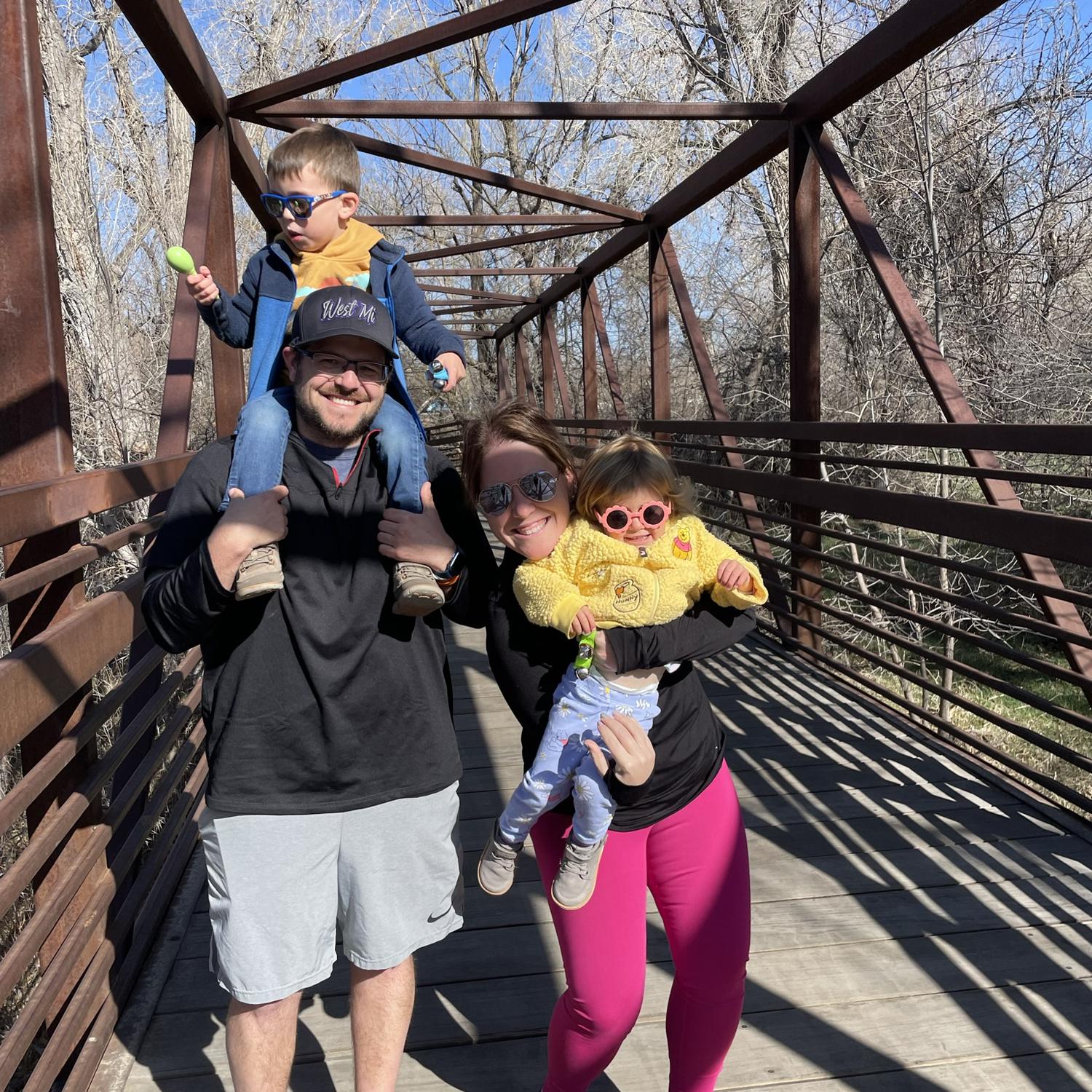 Chris got the best introduction to Cameron and Myla chasing them across this bridge while dodging the runners in the race (including Jordan) LOL