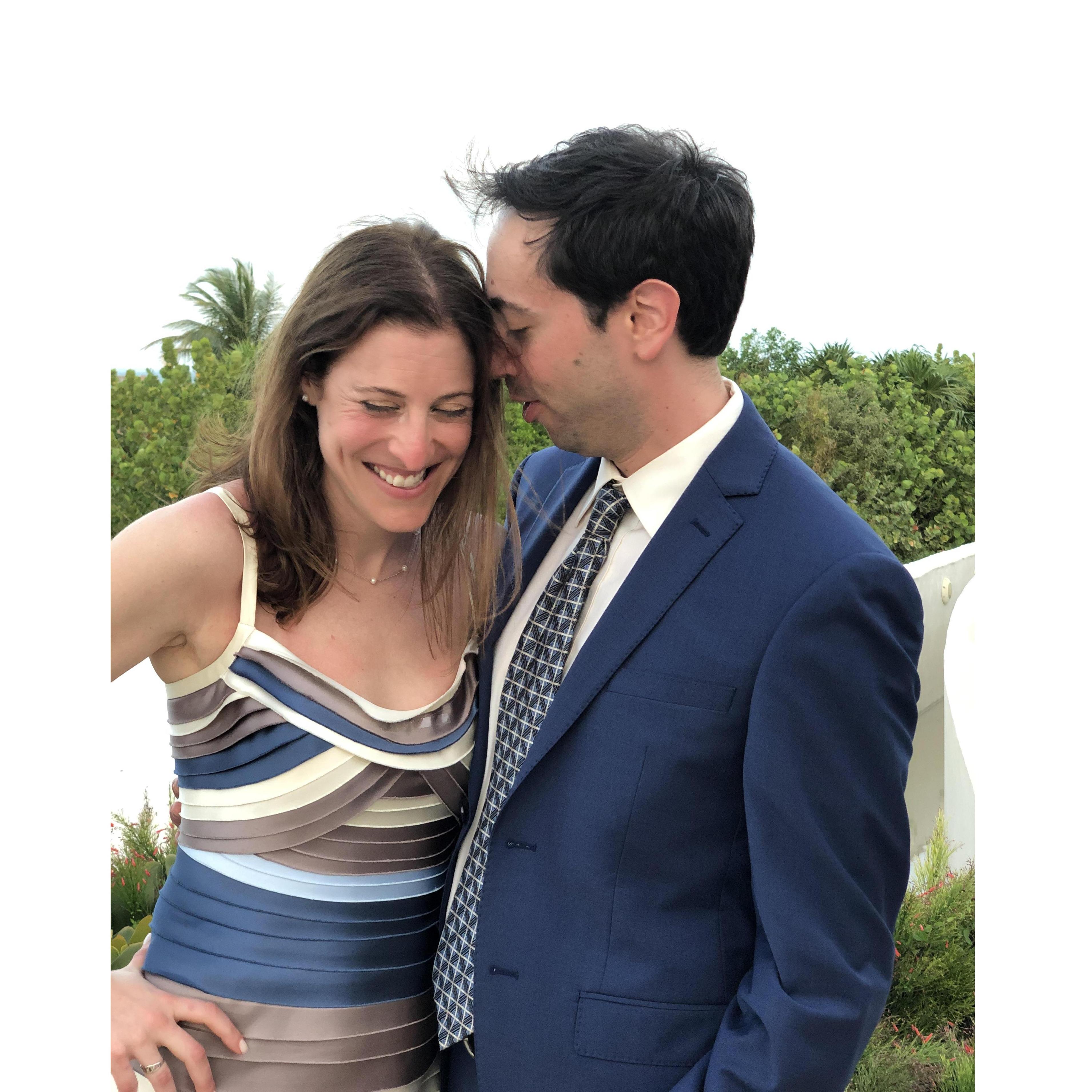 sneaking some laughs in Mexico at a wedding