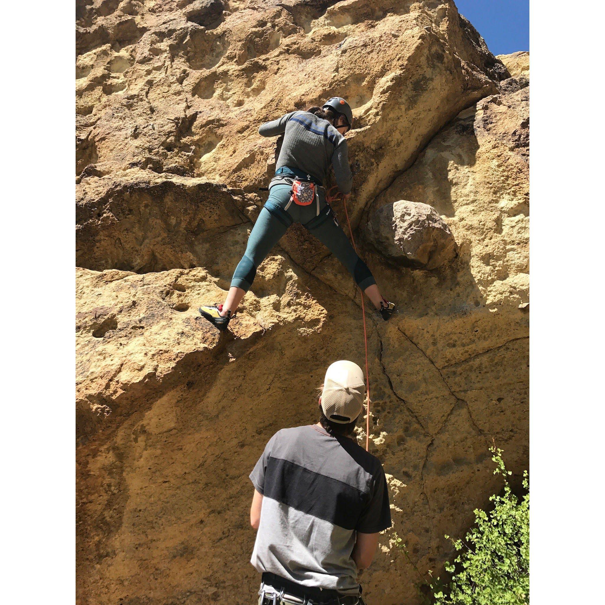 Climbing at Smith Rock, Oregon, 2017.