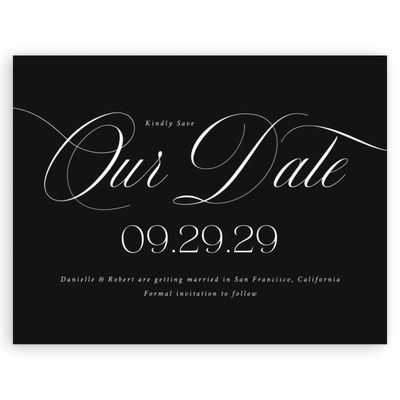 Black Wedding Digital Save the Date - Hunter Landscape