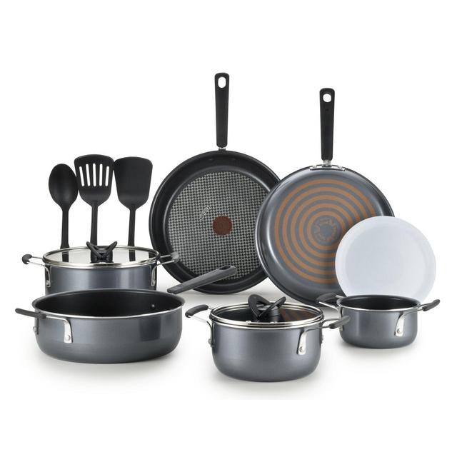 T-fal All-In-One 10 Piece Non Stick Grey Cookware Set