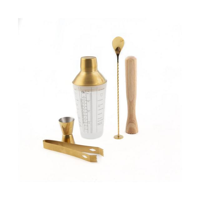 Thirstystone by Cambridge Mixology with Recipe Shaker and Tools Set, 5 Piece