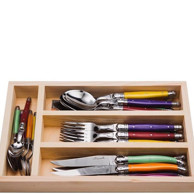 Jean Dubost 24 Pc Everyday Flatware Set with Fruity Handles in Tray