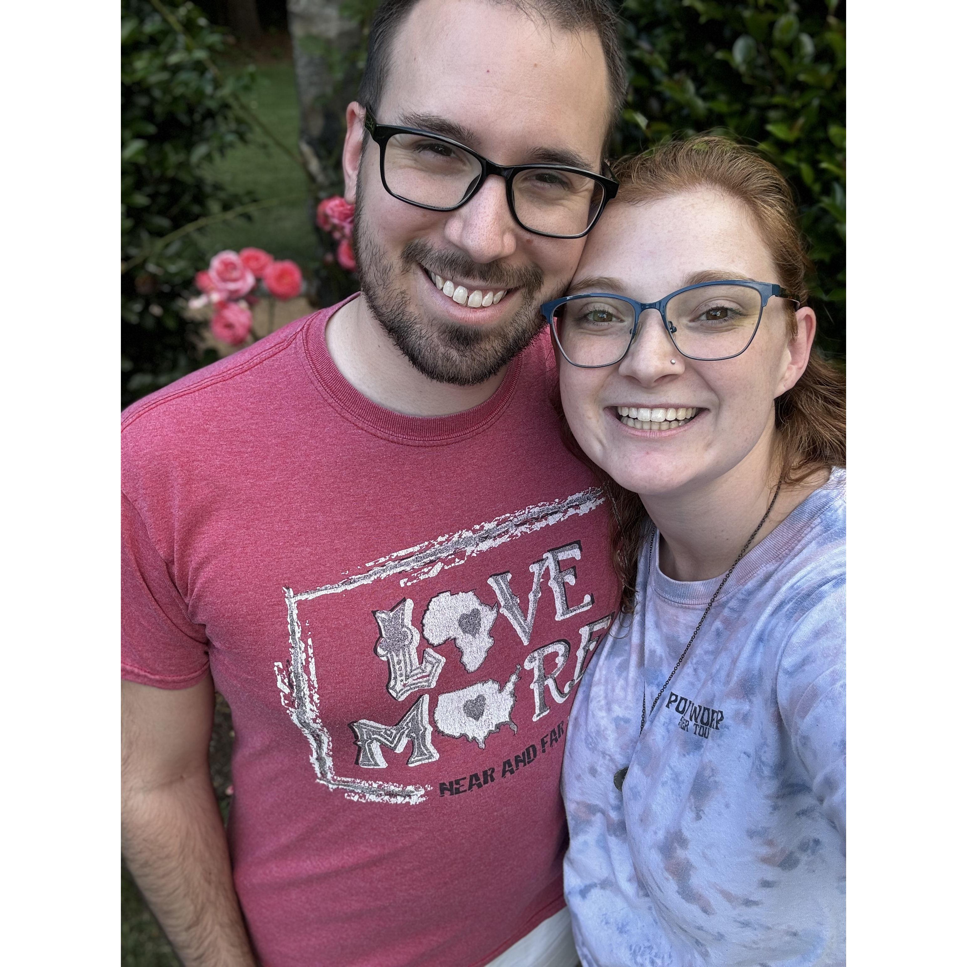 We had been dating for almost 3 weeks before we took our first picture together