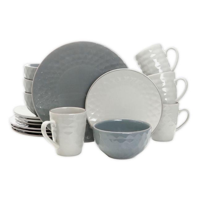 Elama Midnight Pearl 16-Piece Dinnerware Set