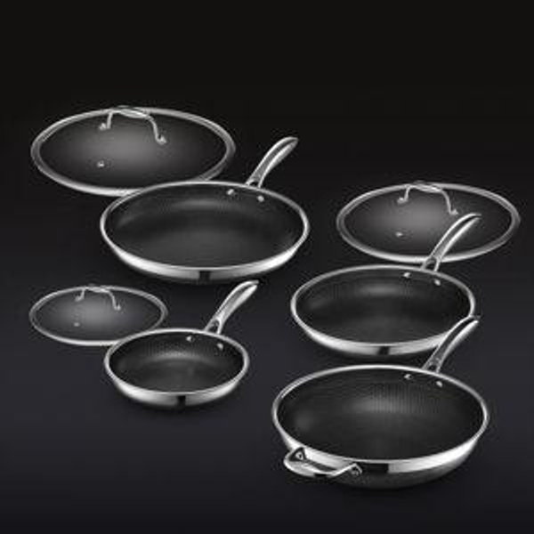 HexClad Hybrid Cookware Set w/ Lids & Wok 7 pc