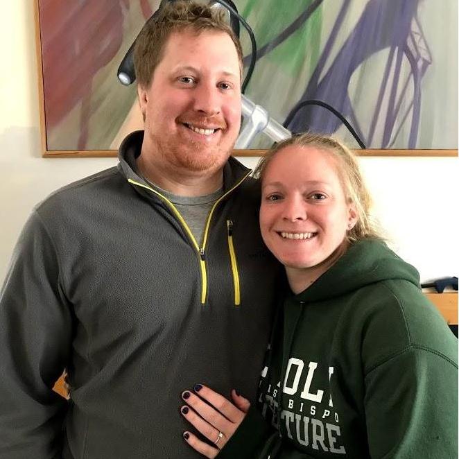 The comfy, cozy couple just hours after their joyous engagement.