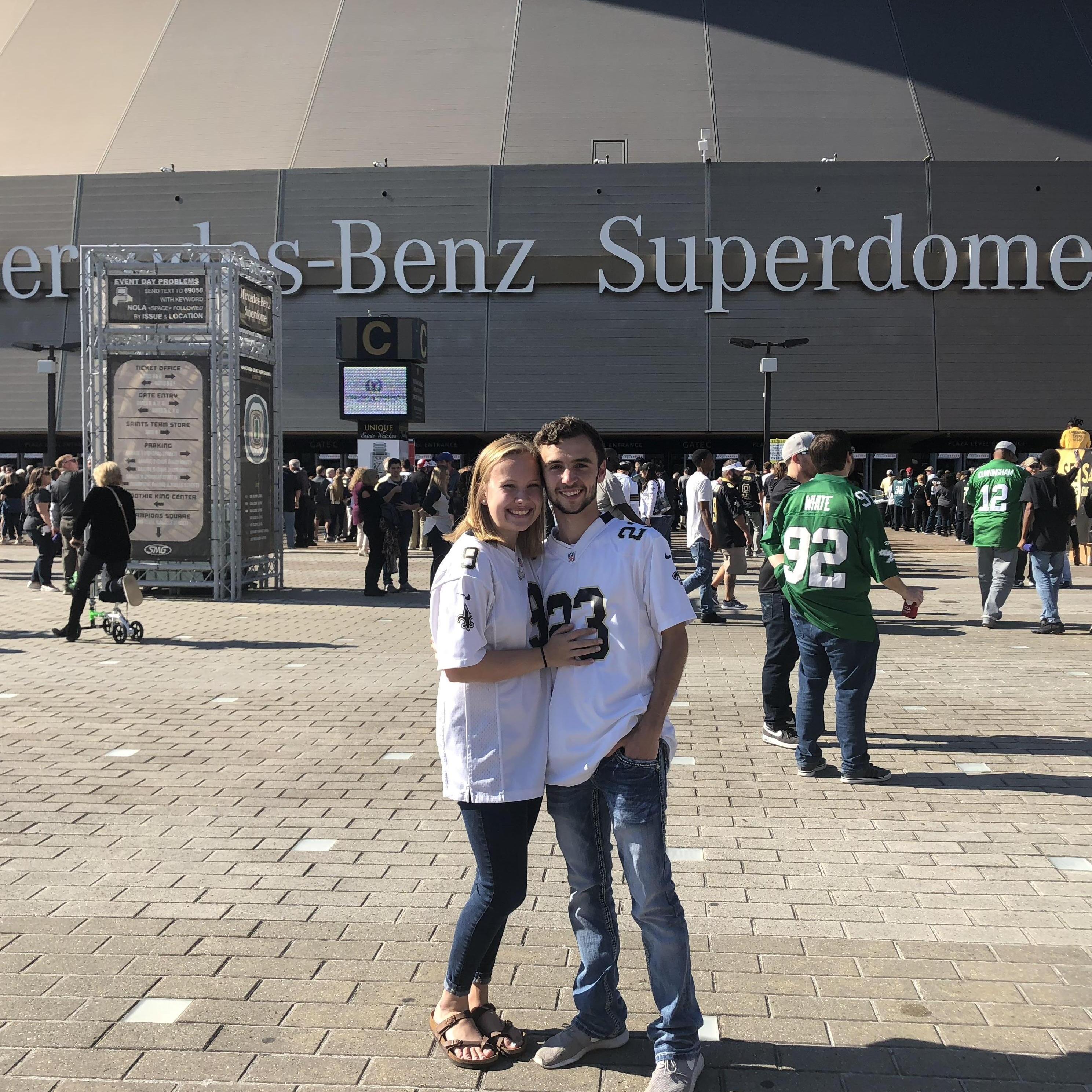 November, 2018 - Ryan finally got Ansley to go to a Saints game!