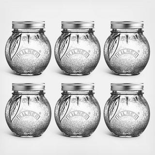 Canning Orange Fruit Jar, Set of 6