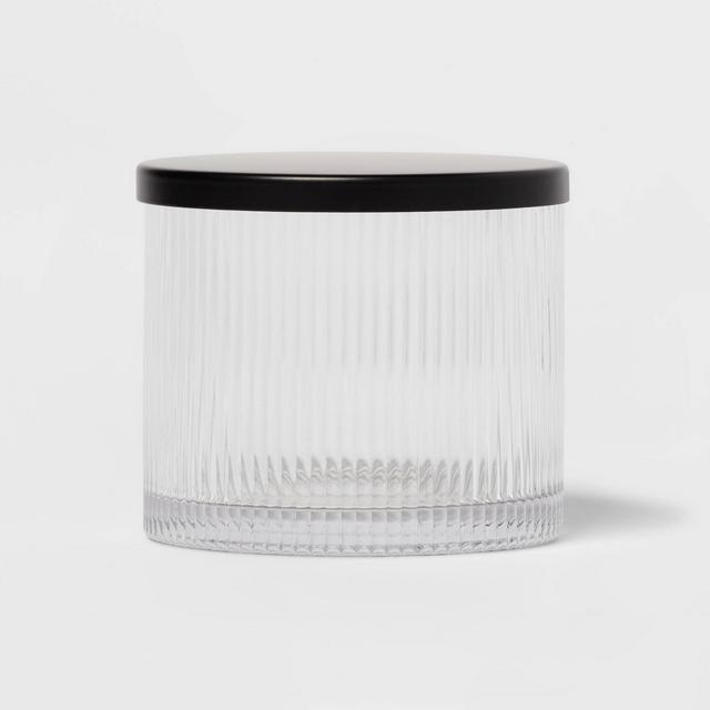 Ribbed Glass Canister Black - Threshold™