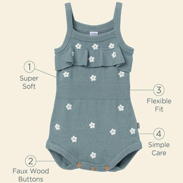 Size 18 months / Modern Moments by Gerber Baby Girls' Sweater Knit 1-piece Outfit