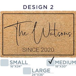 GIFTBYGIFTY Custom Welcome Doormat with Family Name & 6 Designs, Personalized DoorMats, Housewarming Gift - Door Mat with Anti-Slip Backing, Customize Doormat Outdoor Indoor Entrance