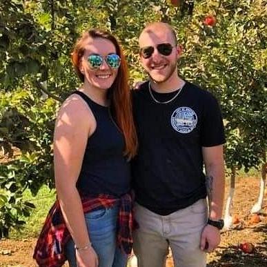 The first of many times I made him go apple picking with me