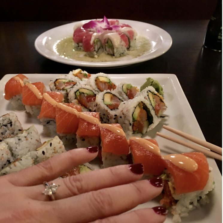 Dinner after we got engaged.