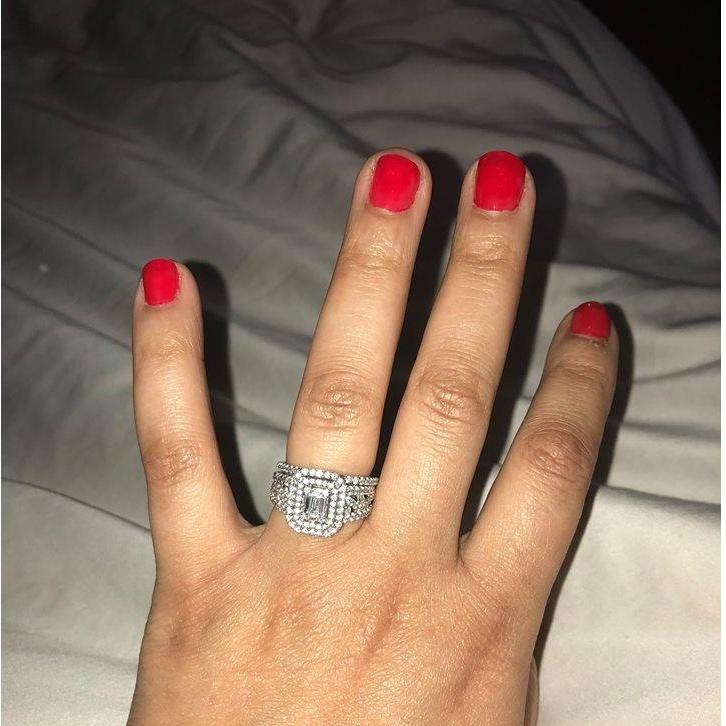 He took one of our daughter with him to pick out the ring. It was truly a surprise.