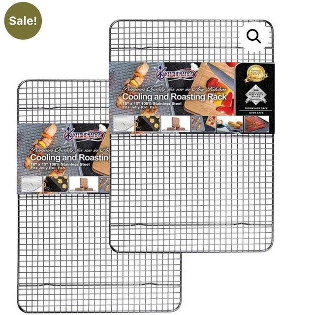 KITCHENATICS 100% Stainless Steel Cooling Rack, Set of 2