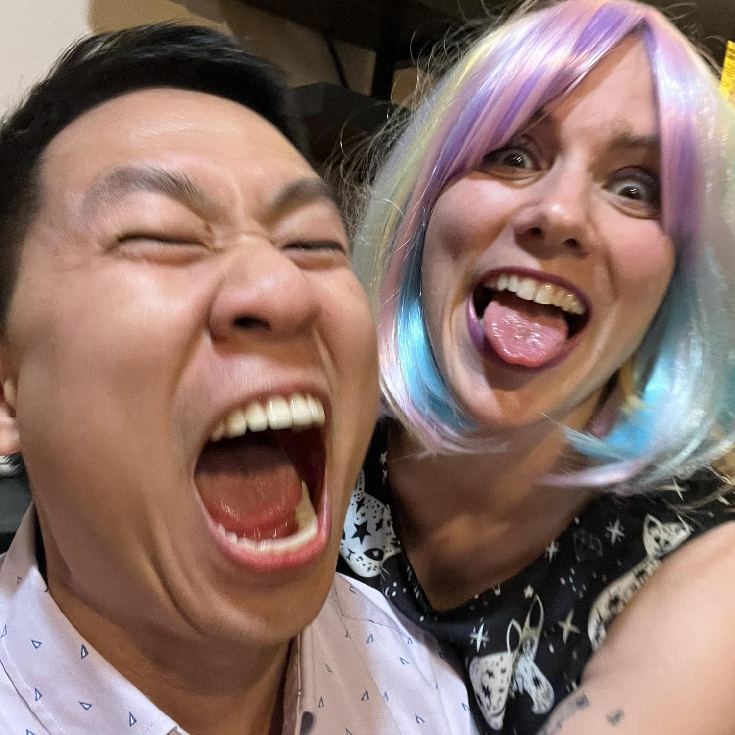 Getting silly in Brooklyn, NY before going out to a night club for dancing!