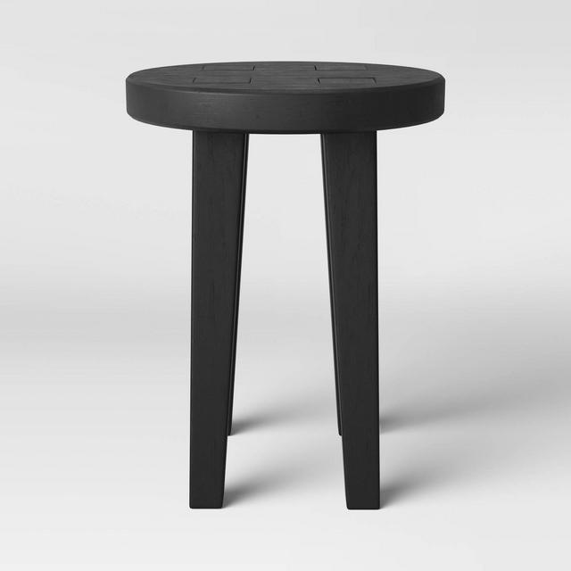 Woodland Short Carved Wood Table Black - Threshold™