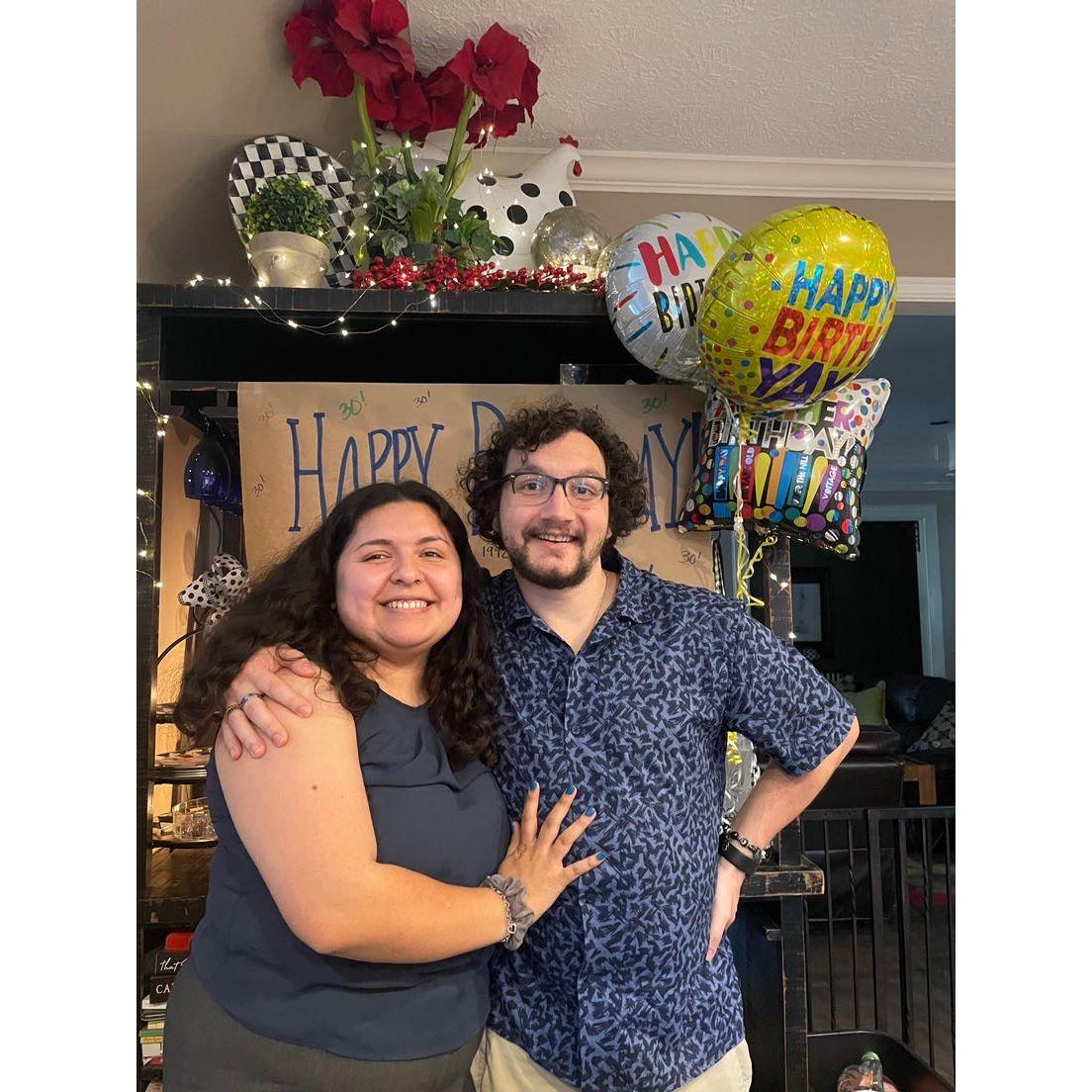 Celebrating his birthday for the first time as a couple