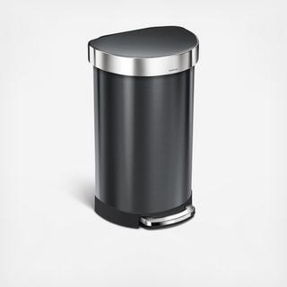 Semi-Round Stainless Steel Step Can with Liner Rim