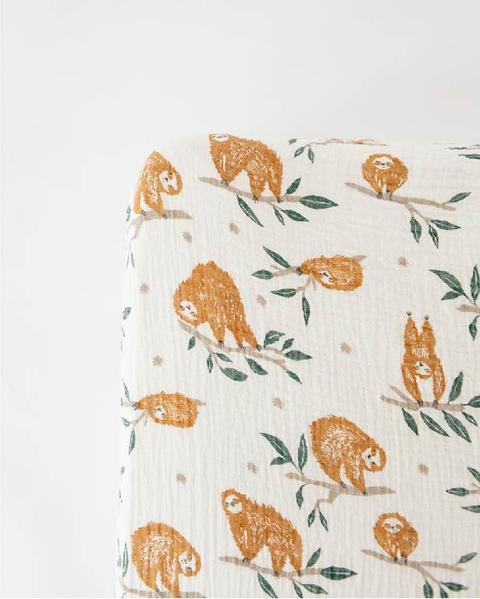 Slow Living Sloth Crib Sheet