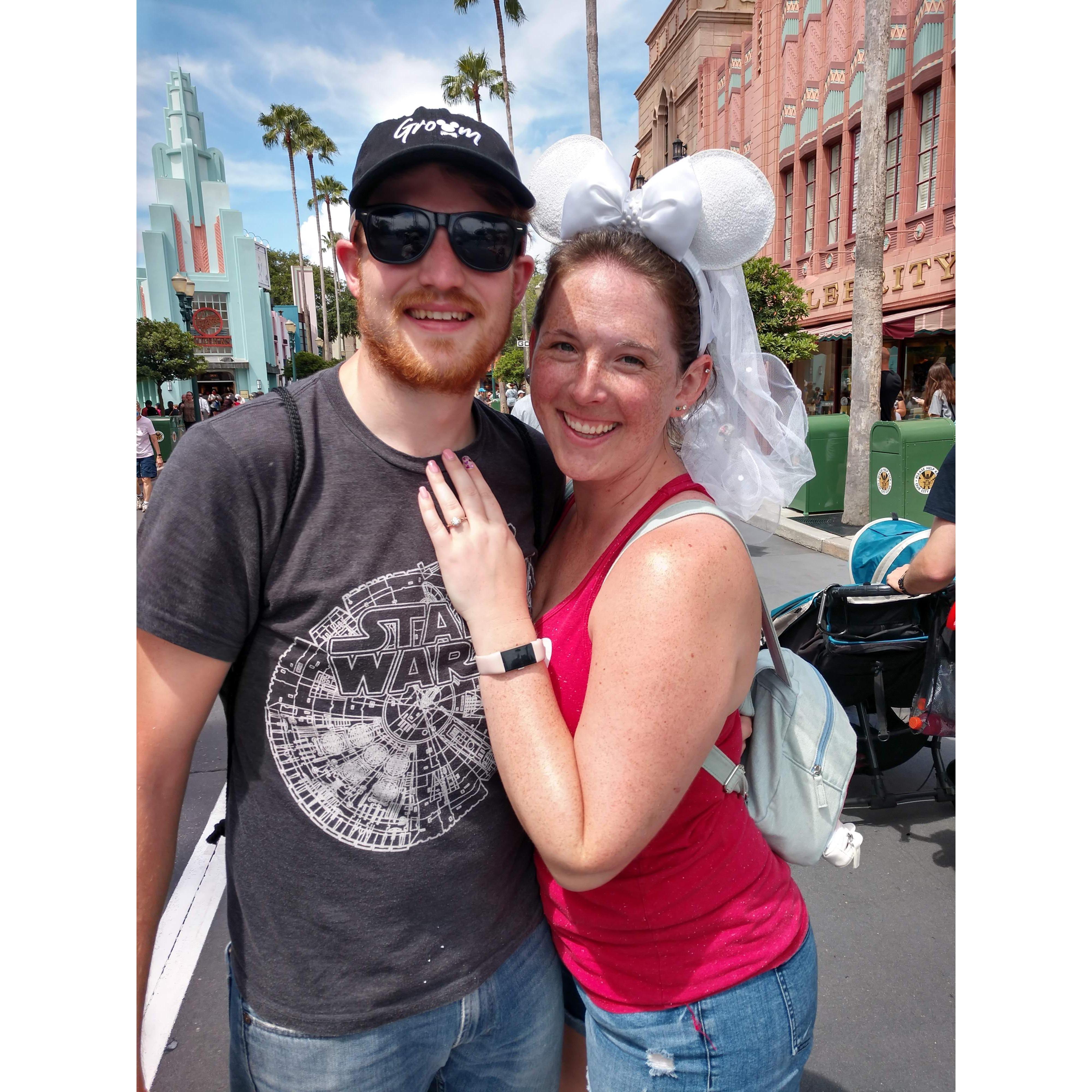Being "those people" in Disney World. The ears earned Lauren a table at a crowded restaurant. The gentleman said to her, "anything for the bride." Worth!