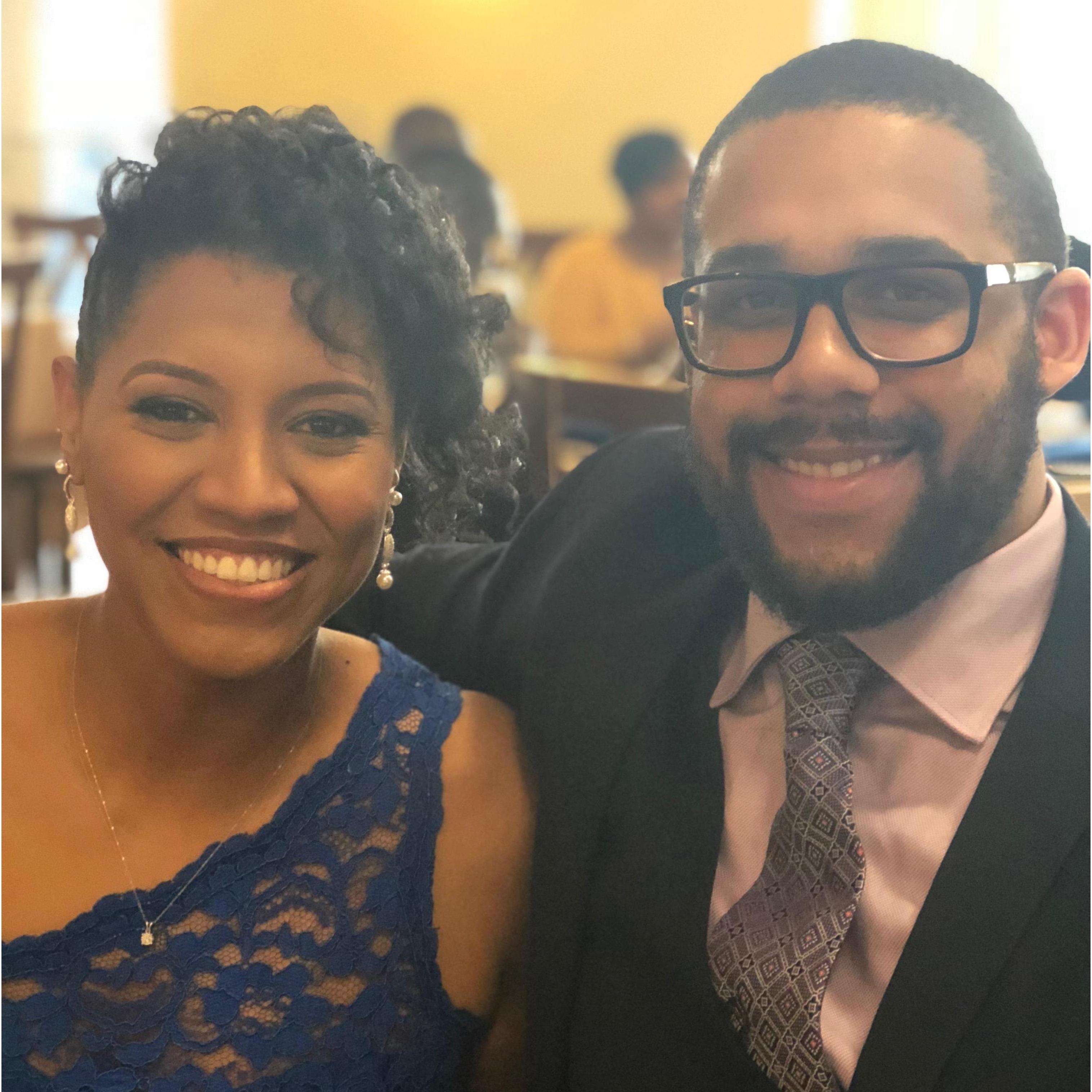 Lookin' sharp at Brittany's sister's wedding!