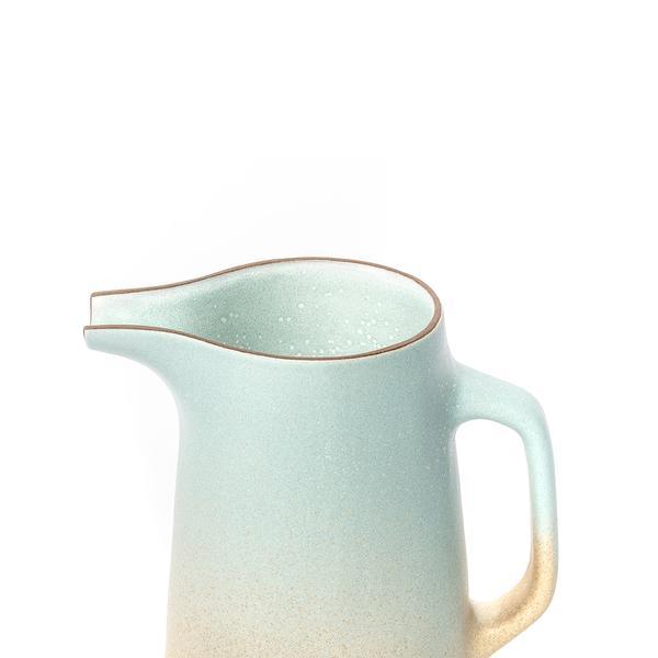 Pitcher with Handle in Aqua and Barley