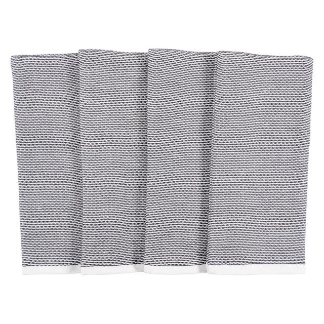 Our Table™ Select Dual Purpose Pique Kitchen Towels in Black (Set of 4)