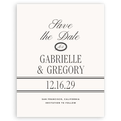 Linen, Beige Wedding Digital Save the Date - Querido Portrait