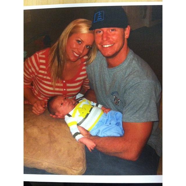 Meeting Pete and Jamie's baby Bentley for the first time!  I was like "dang you'd make a cute dad!"