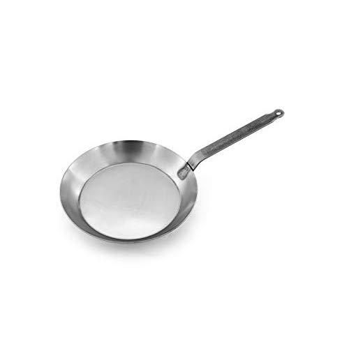 Matfer Bourgeat 62002 062002 Black Steel Round Frying Pan, 9 1/2-Inch, Gray