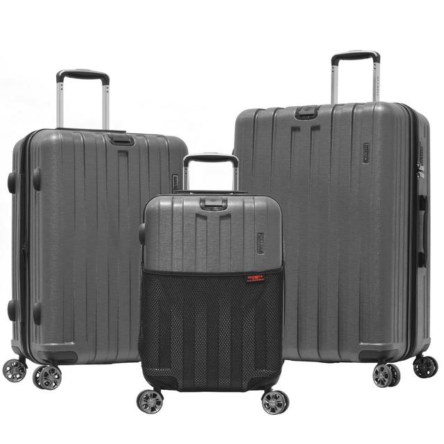 Olympia USA Sidewinder 3pc Luggage Set - Gray