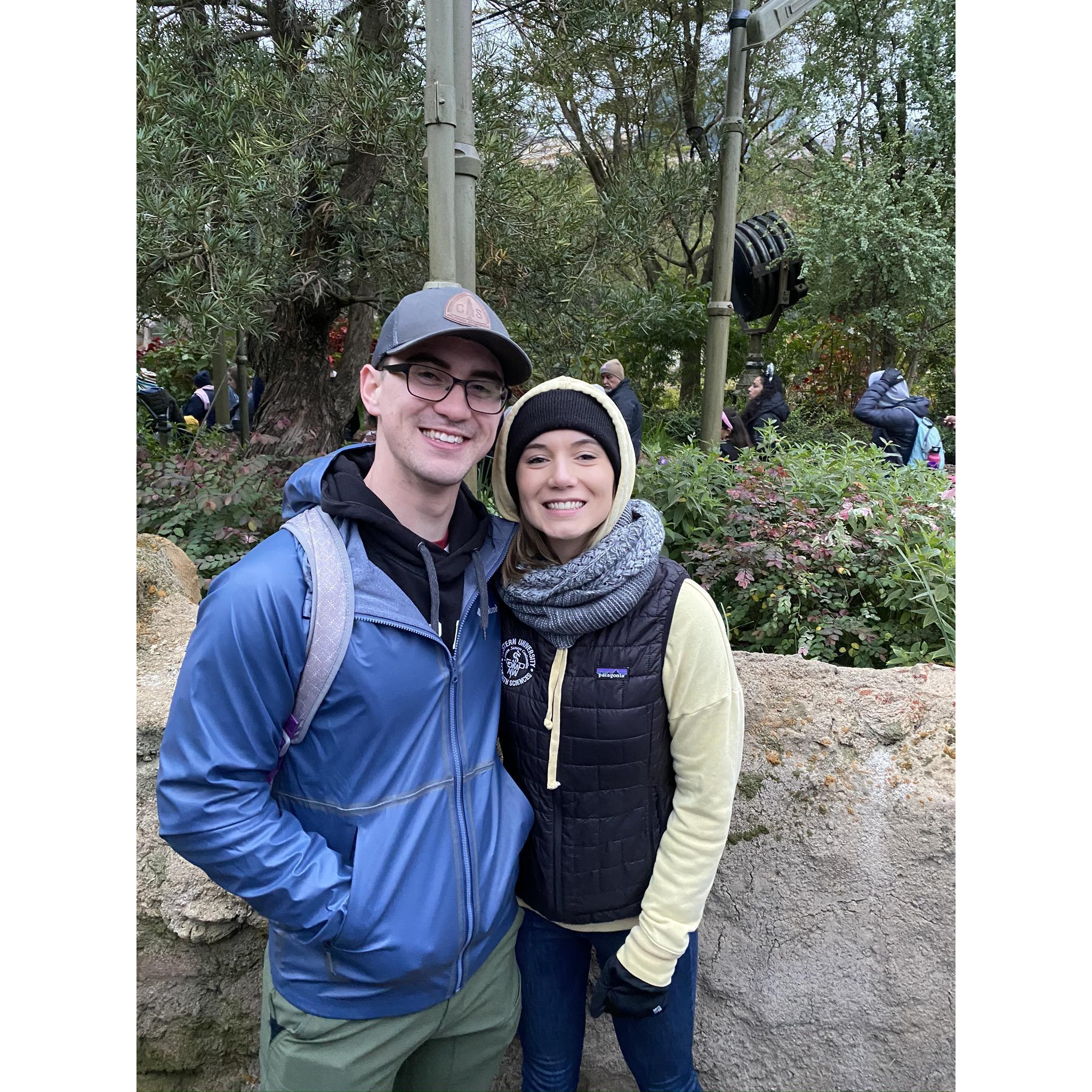Disneyworld trip with Sam's family, Galaxy's Edge waiting in line for the Rise of the Resistance - Jan 2020