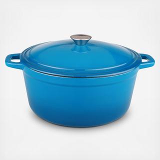 Neo Oval Blue Cast Iron Covered Casserole