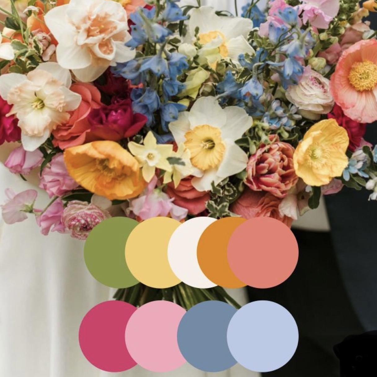 Our wedding color palette. 🌷🌸🪻