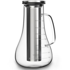 Cold Brew Coffee Maker Kit - Cold Brew Pitcher System - 52 oz Iced Coffee Maker - Works even as Tea Hot Cold Press Coffee Maker or Iced Coffee Pot Carafe - Stainless Steel Home Brew Infuser Filter