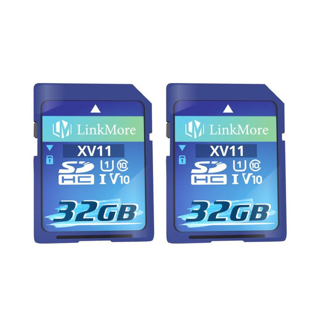 LinkMore 32GB (2pack) Full-Size SD Card, SDHC Compatible with Camera Full HD Video, PC, UHS-I, U1, V10, Class 10, Read Speed Up to 96 MB/s, Write Speed Up to 25MB/s