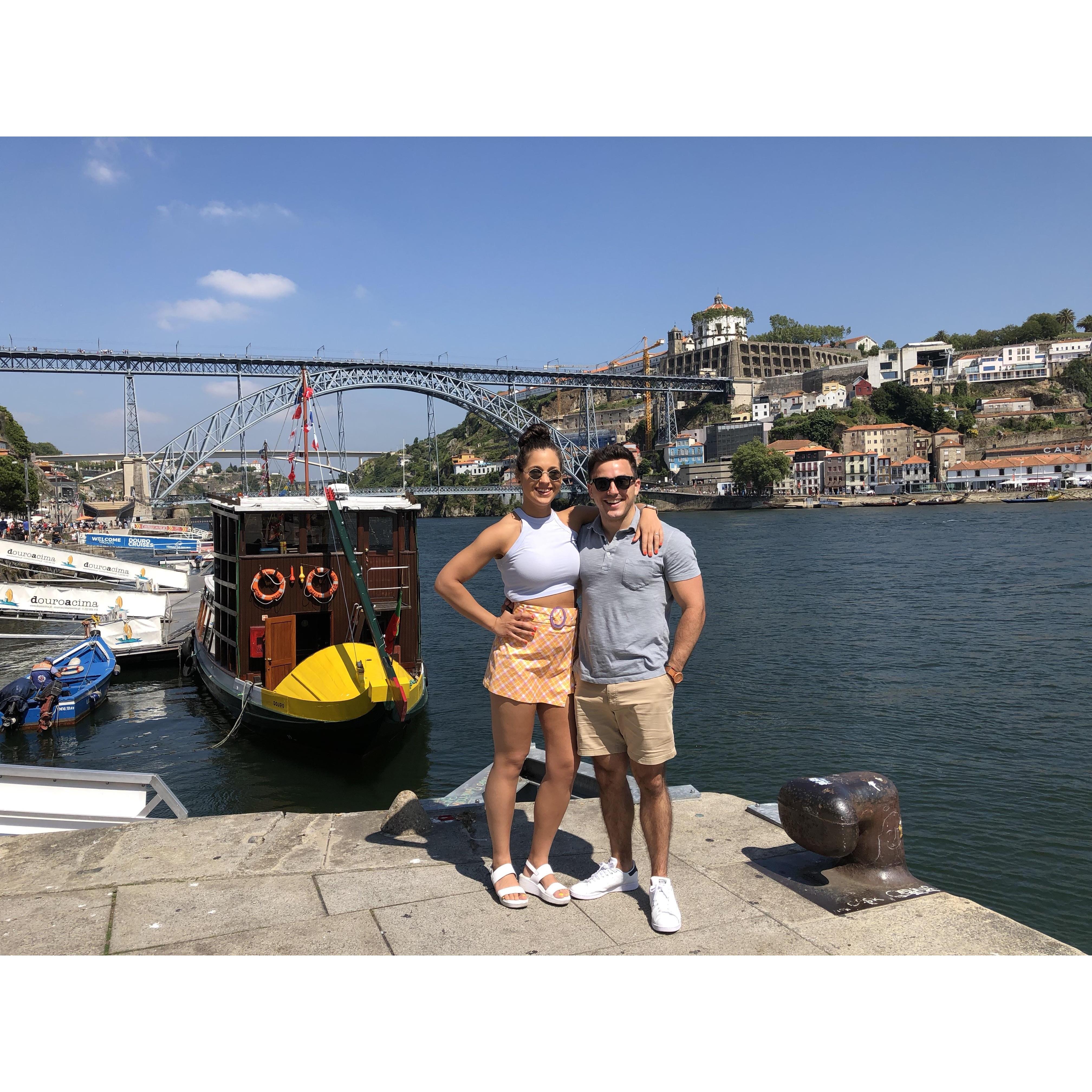 Posing in Porto, Portugal just a few days after getting engaged in Lisbon!