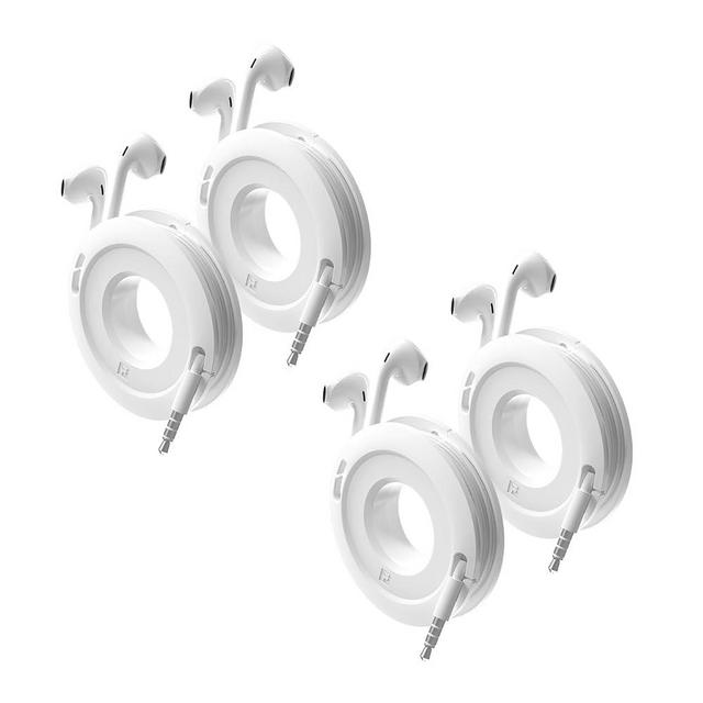 Side Winder Mini and Max Headphone, Earbud and Charging Cable Winder and Organizer Perfect for Wrapping Earbuds and Cords for Travel and Organization 4-Pack (White, Mini)