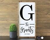 Family Name Monogram est date Vertical |...